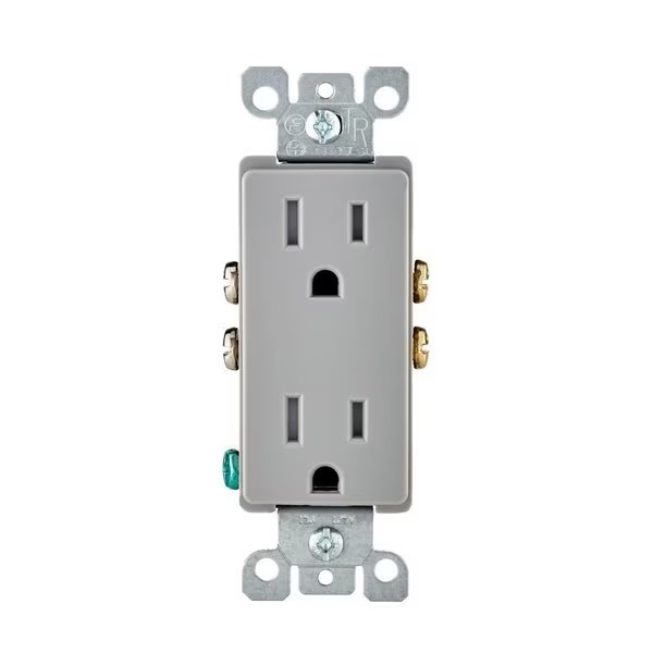 Outlet Tr 15A 125V Ltgry, Leviton, Mfr#: T5325-DLG
